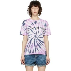 Isabel Marant Etoile Slow Down Zewel White & Purple Tie Dye Tee